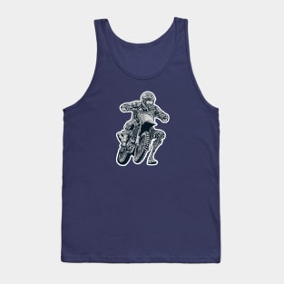 CYBORG HUMAN RIDING A CROSS MOTORCYCLE Tank Top